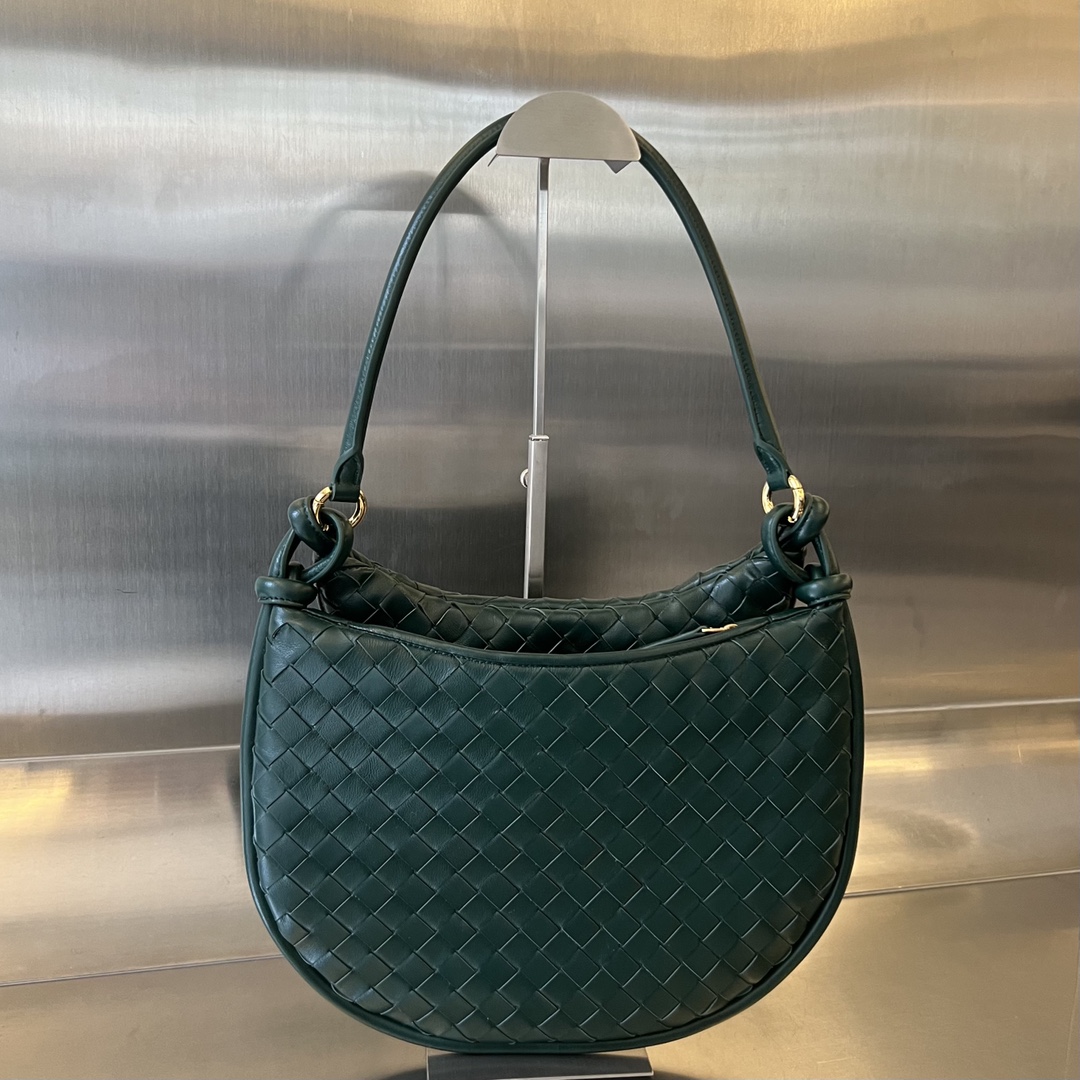 Medium Gemelli Intrecciato Leather Shoulder Bag Emerald Green